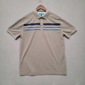 Tommy Hilfiger Golf Mens Short Sleeve Brown Quarter Button Polo Shirt Size Large